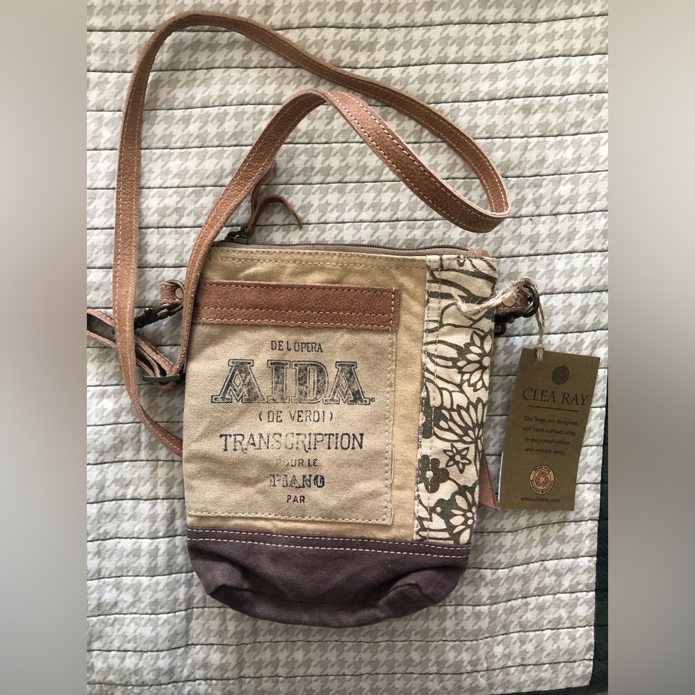 Clea Ray Tan and Brown Crossbody Bag